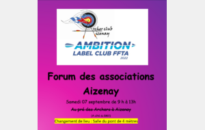 Forum des associations : Changement de lieu, rendez-vous à la salle, rue du pont de 4 mètres